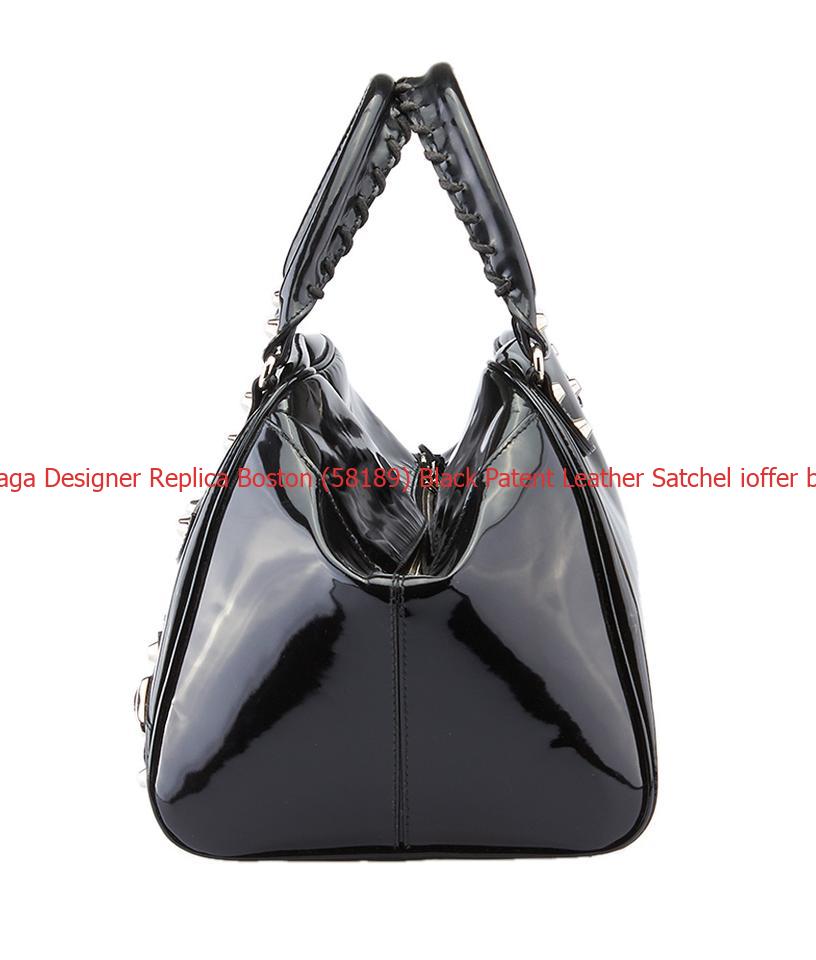 Designer Balenciaga Designer Replica Boston (58189) Black Patent Leather Satchel ioffer ...