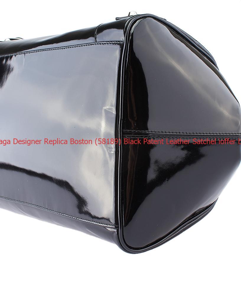 Designer Balenciaga Designer Replica Boston (58189) Black Patent Leather Satchel ioffer ...