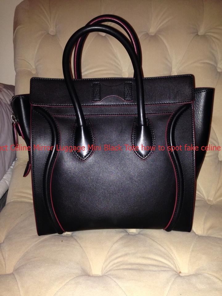 The factory direct Céline Mirror Luggage Mini Black Tote how to spot fake celine replica box bag ...